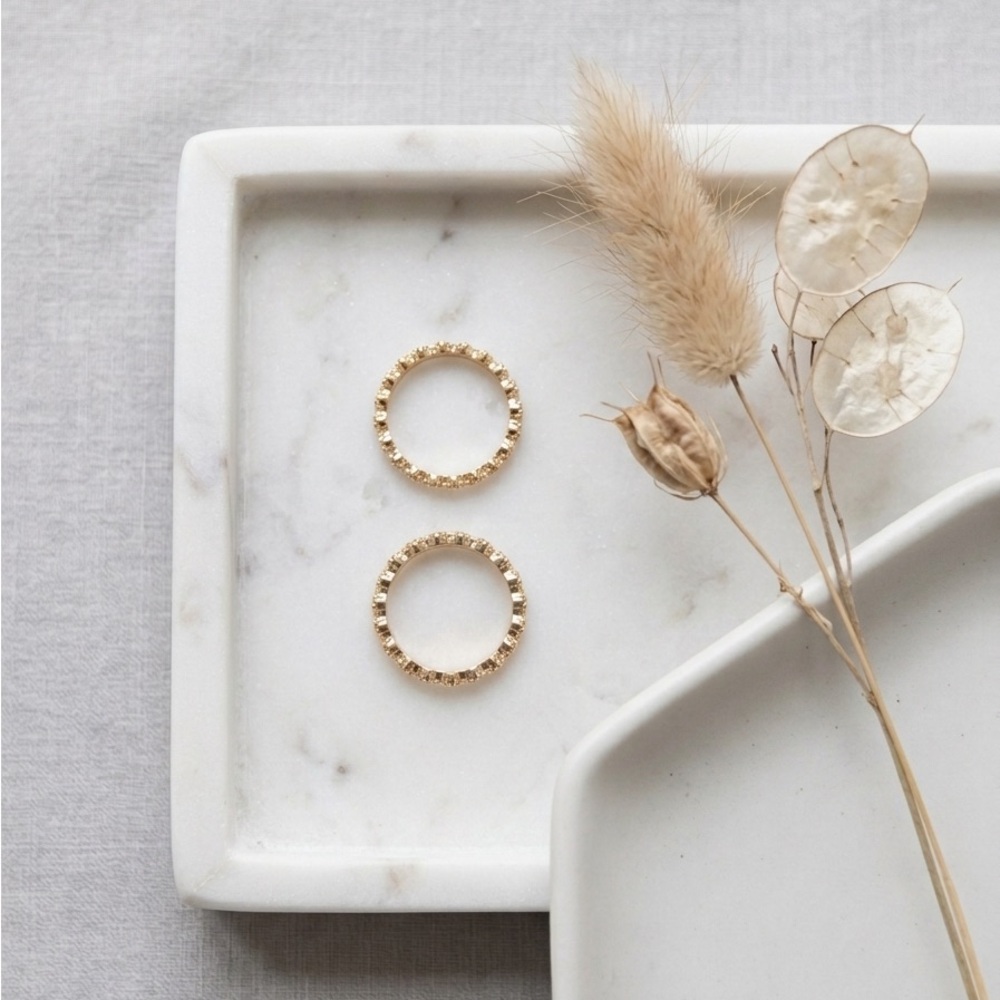 ✨ NWT Aéropostale 2-Pack Stacking Ring Set | Size 8 | gold tone | Minimalist